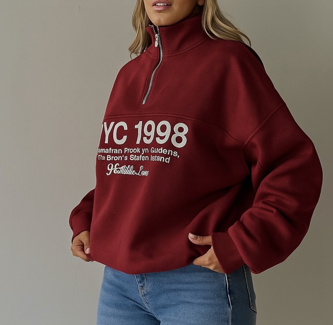 دورس نیم زیپ پنبه تو کرکی مدل ۱۹۹۸