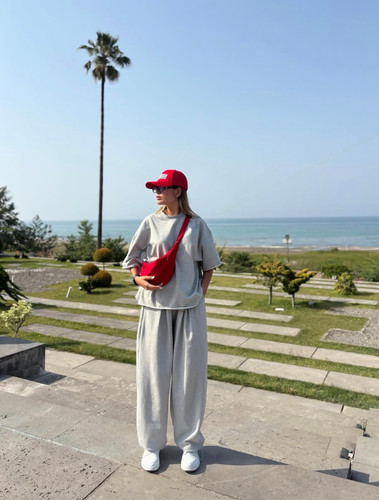 ست تیشرت باکسی و شلوار جاگر ساده